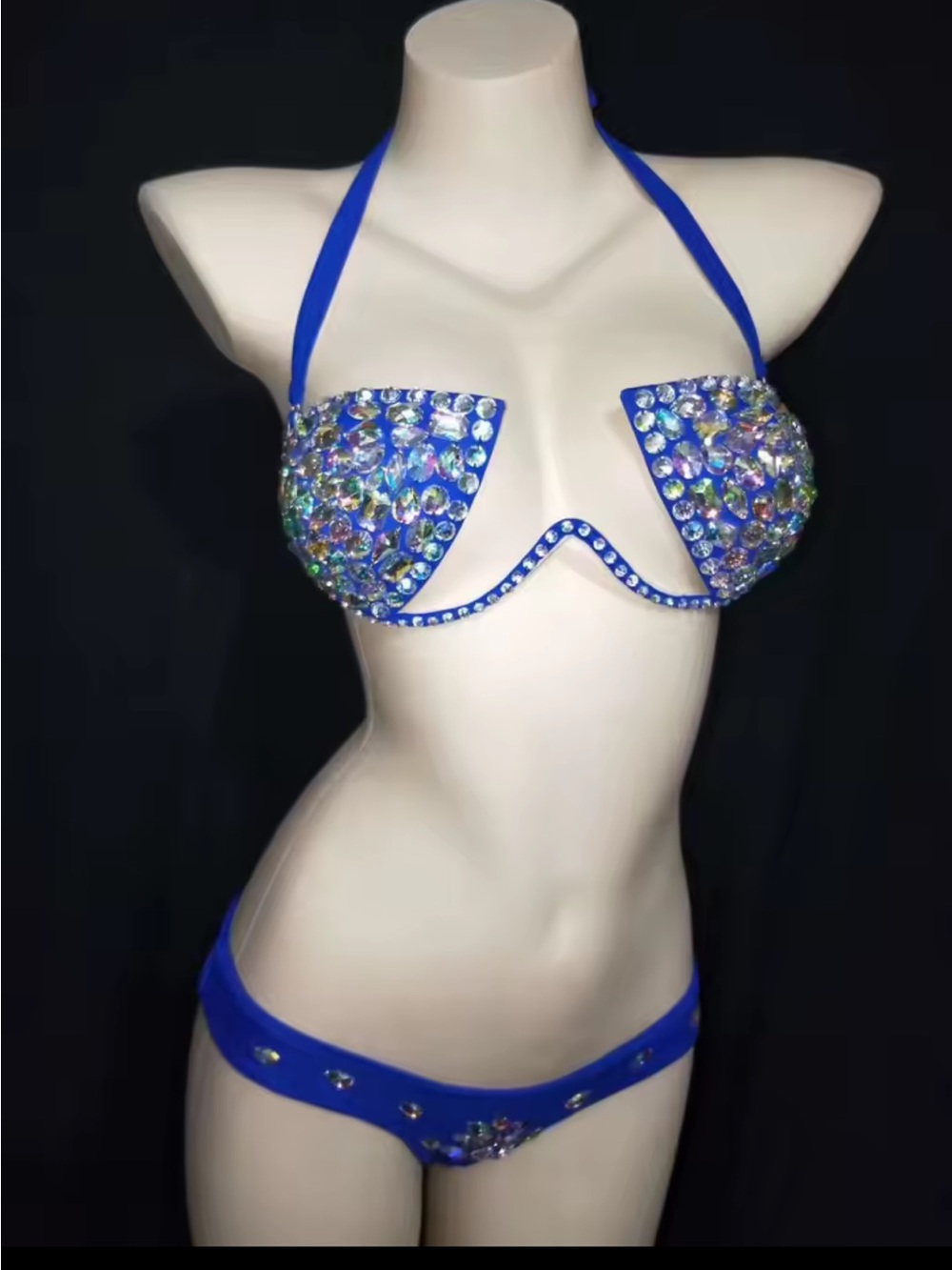 Royal Blue Jeweled Bikini set